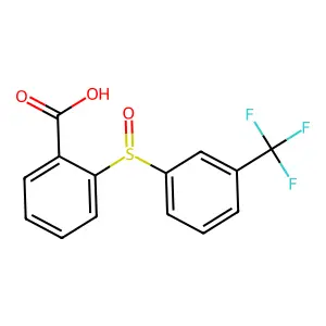 Benzoic acid, 2-((3-(trifluoromethyl)phenyl)sulfinyl)- structure