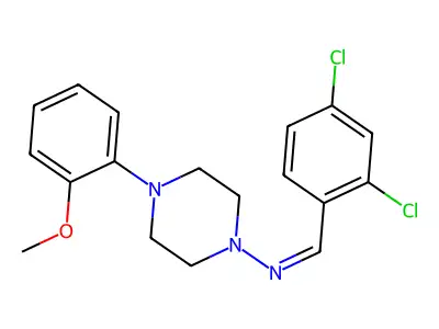 (Z)-1-(2,4-dichlorophenyl)-N-[4-(2-methoxyphenyl)piperazin-1-yl]methanimine structure