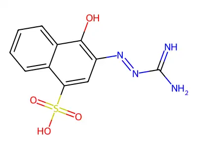 3,4-Dihydro-3-((aminoiminomethyl)hydrazono)-4-oxo-1-naphthalenesulfonic acid structure
