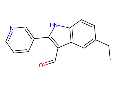 1H-Indole-3-carboxaldehyde, 5-ethyl-2-(3-pyridinyl)- structure