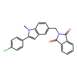2-[[2-(4-Chlorophenyl)-1-methylindol-5-yl]methyl]isoindole-1,3-dione structure