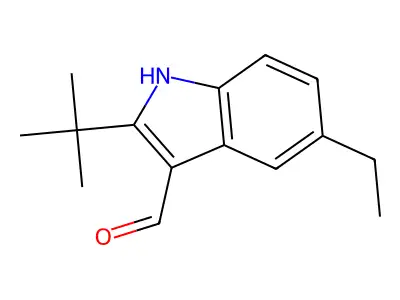 2-tert-butyl-5-ethyl-1H-indole-3-carbaldehyde structure