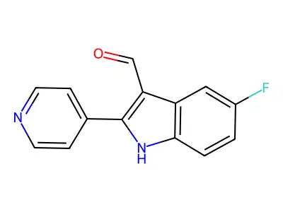 5-Fluoro-2-(pyridin-4-yl)-1H-indole-3-carbaldehyde structure