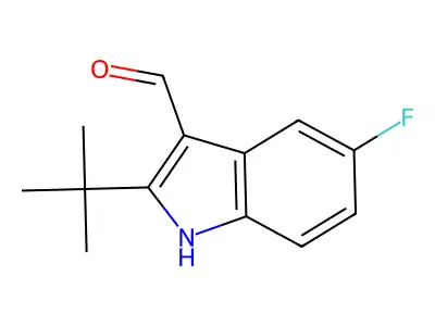 2-tert-butyl-5-fluoro-1H-indole-3-carbaldehyde structure
