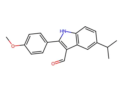 1H-Indole-3-carboxaldehyde, 2-(4-methoxyphenyl)-5-(1-methylethyl)- structure