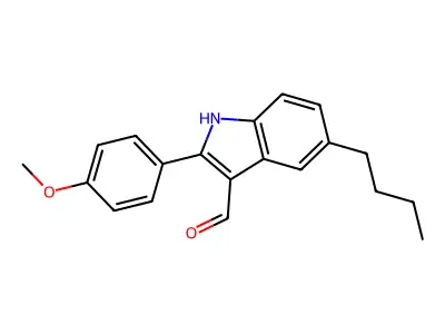 1H-Indole-3-carboxaldehyde, 5-butyl-2-(4-methoxyphenyl)- structure