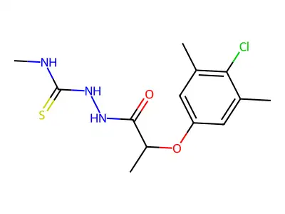 1-[2-(4-Chloro-3,5-dimethylphenoxy)propanoylamino]-3-methylthiourea structure