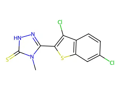 5-(3,6-Dichlorobenzo[b]thiophen-2-yl)-4-methyl-1,2,4-triazole-3-thiol structure