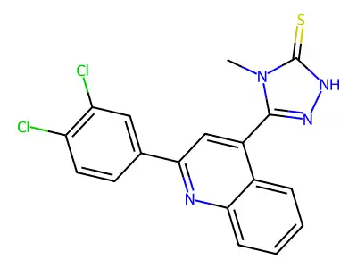 3-[2-(3,4-dichlorophenyl)quinolin-4-yl]-4-methyl-1H-1,2,4-triazole-5-thione structure