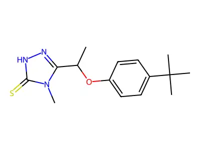 5-[1-(4-tert-butylphenoxy)ethyl]-4-methyl-4H-1,2,4-triazole-3-thiol structure