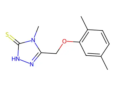 5-((2,5-Dimethylphenoxy)methyl)-2,4-dihydro-4-methyl-3H-1,2,4-triazole-3-thione structure