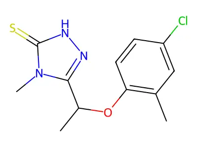 5-[1-(4-chloro-2-methylphenoxy)ethyl]-4-methyl-4H-1,2,4-triazole-3-thiol structure