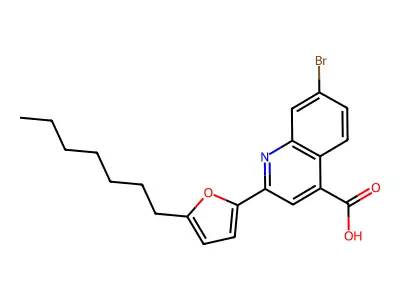 7-Bromo-2-(5-heptyl-2-furanyl)-4-quinolinecarboxylic acid structure