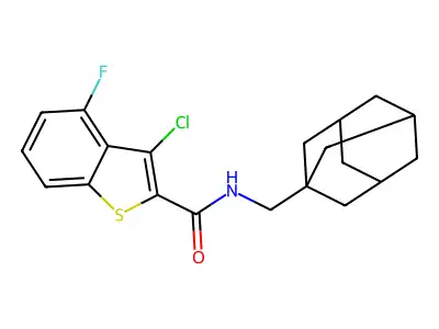 Benzo[b]thiophene-2-carboxamide, 3-chloro-4-fluoro-N-(tricyclo[3.3.1.13,7]dec-1-ylmethyl)- (9CI) structure