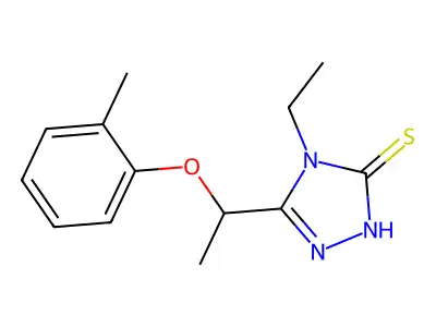 4-ethyl-5-[1-(2-methylphenoxy)ethyl]-4H-1,2,4-triazole-3-thiol structure