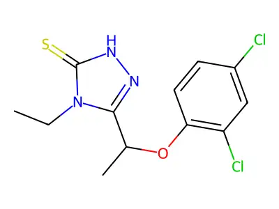 5-[1-(2,4-Dichlorophenoxy)ethyl]-4-ethyl-2,4-dihydro-3H-1,2,4-triazole-3-thione structure