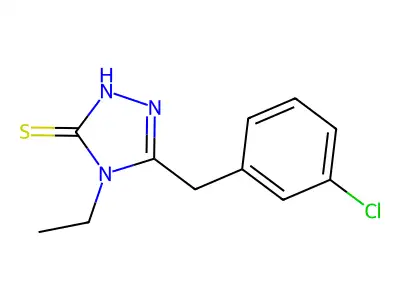 5-((3-Chlorophenyl)methyl)-4-ethyl-2,4-dihydro-3H-1,2,4-triazole-3-thione structure