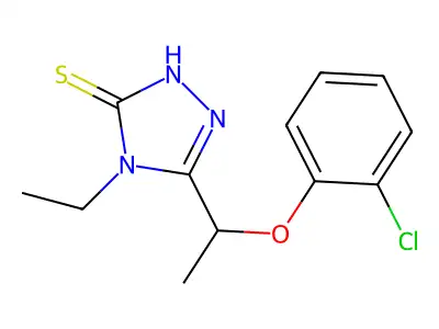 5-[1-(2-chlorophenoxy)ethyl]-4-ethyl-4H-1,2,4-triazole-3-thiol structure