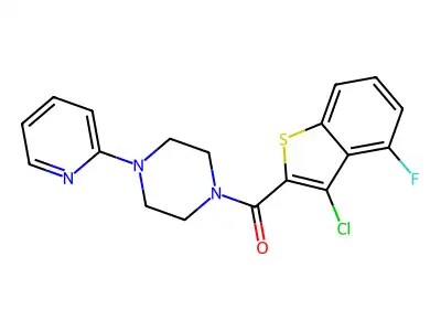 (3-Chloro-4-fluorobenzo[b]thien-2-yl)[4-(2-pyridinyl)-1-piperazinyl]methanone structure