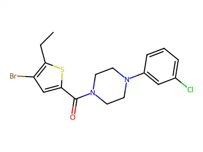 (4-Bromo-5-ethylthiophen-2-yl)-[4-(3-chlorophenyl)piperazin-1-yl]methanone structure