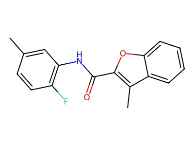 N-(2-fluoro-5-methylphenyl)-3-methyl-1-benzofuran-2-carboxamide structure