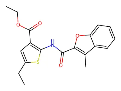 3-Thiophenecarboxylicacid,5-ethyl-2-[[(3-methyl-2-benzofuranyl)carbonyl]amino]-,ethylester(9CI) structure