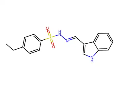 4-Ethylbenzenesulfonic acid 2-(1H-indol-3-ylmethylene)hydrazide structure