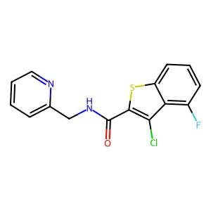 3-Chloro-4-fluoro-N-(2-pyridinylmethyl)benzo(b)thiophene-2-carboxamide structure