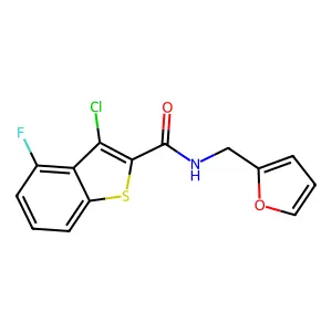 3-Chloro-4-fluoro-N-(furan-2-ylmethyl)benzo[b]thiophene-2-carboxamide structure