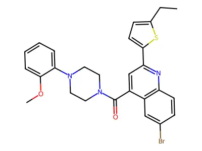 [6-bromo-2-(5-ethylthiophen-2-yl)quinolin-4-yl]-[4-(2-methoxyphenyl)piperazin-1-yl]methanone structure