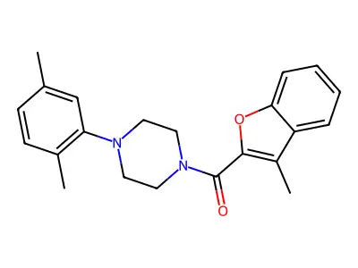 Methanone,[4-(2,5-dimethylphenyl)-1-piperazinyl](3-methyl-2-benzofuranyl)- structure