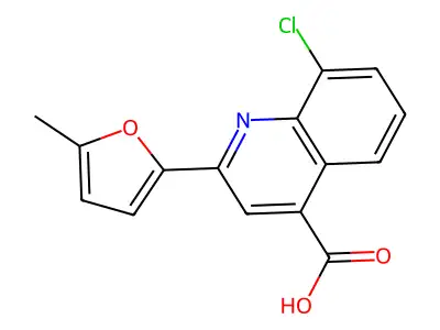 8-Chloro-2-(5-methyl-2-furyl)quinoline-4-carboxylic acid structure