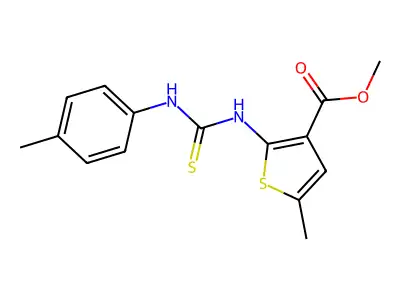 Methyl 5-methyl-2-{[(4-methylphenyl)carbamothioyl]amino}thiophene-3-carboxylate structure