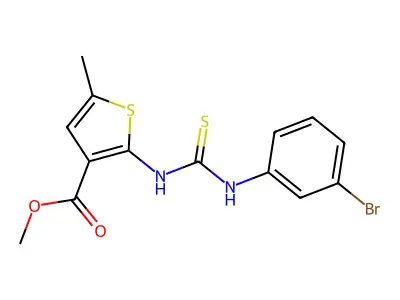 Methyl 2-{[(3-bromophenyl)carbamothioyl]amino}-5-methylthiophene-3-carboxylate structure