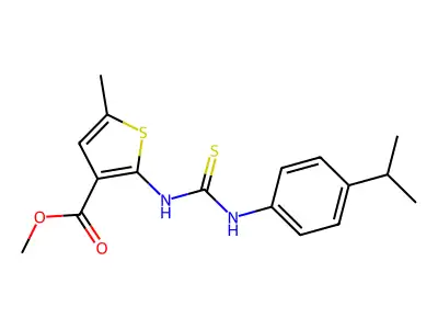 methyl 2-(3-(4-isopropylphenyl)thioureido)-5-methylthiophene-3-carboxylate structure