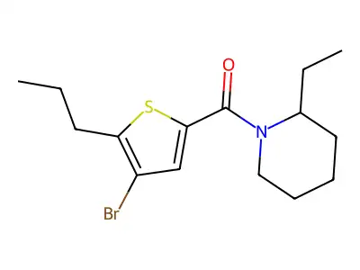 (4-Bromo-5-propylthiophen-2-yl)(2-ethylpiperidin-1-yl)methanone structure
