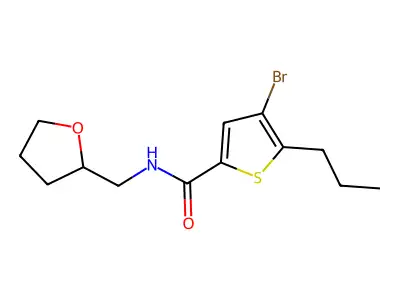 4-bromo-N-(oxolan-2-ylmethyl)-5-propylthiophene-2-carboxamide structure