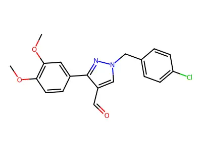 1-[(4-Chlorophenyl)methyl]-3-(3,4-dimethoxyphenyl)-1H-pyrazole-4-carboxaldehyde structure