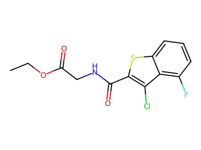 Glycine, N-[(3-chloro-4-fluorobenzo[b]thien-2-yl)carbonyl]-, ethyl ester (9CI) structure