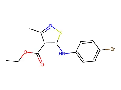 Ethyl 5-[(4-bromophenyl)amino]-3-methyl-1,2-thiazole-4-carboxylate structure