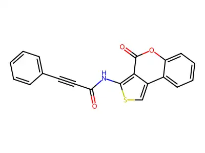 N-(4-oxothieno[3,4-c]chromen-3-yl)-3-phenylprop-2-ynamide structure