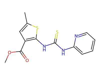 Methyl 5-methyl-2-[(pyridin-2-ylcarbamothioyl)amino]thiophene-3-carboxylate structure