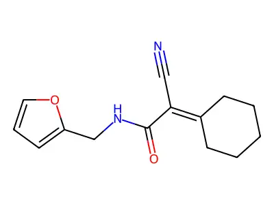 2-Cyano-2-cyclohexylidene-N-(2-furanylmethyl)acetamide structure