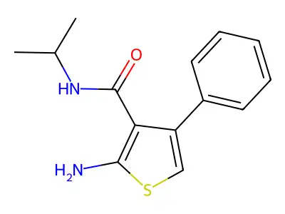 2-Amino-N-(1-methylethyl)-4-phenyl-3-thiophenecarboxamide structure