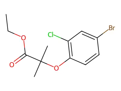 Propanoic acid, 2-(4-bromo-2-chlorophenoxy)-2-methyl-, ethyl ester structure