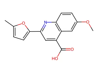 6-Methoxy-2-(5-methylfuran-2-yl)quinoline-4-carboxylic acid structure