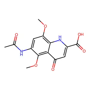 6-acetamido-5,8-dimethoxy-4-oxo-1H-quinoline-2-carboxylic acid structure