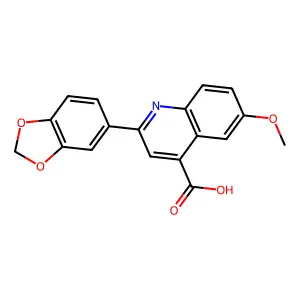 2-(1,3-Benzodioxol-5-yl)-6-methoxyquinoline-4-carboxylic acid structure