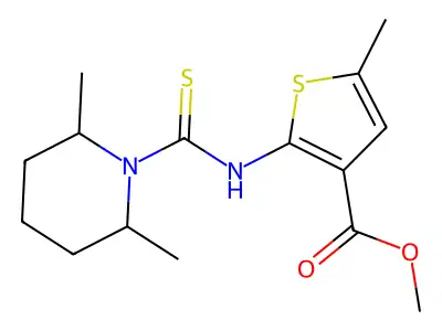 methyl 2-(2,6-dimethylpiperidine-1-carbothioamido)-5-methylthiophene-3-carboxylate structure