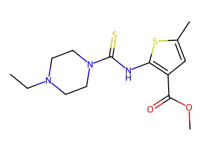 methyl 2-(4-ethylpiperazine-1-carbothioamido)-5-methylthiophene-3-carboxylate structure